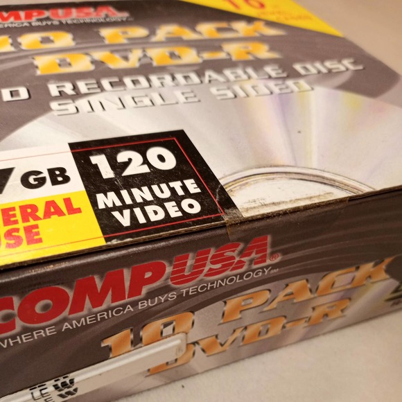 10 Pack DVD-R 120 mins 4.7 GB CompUSA - Picture 2 of 5